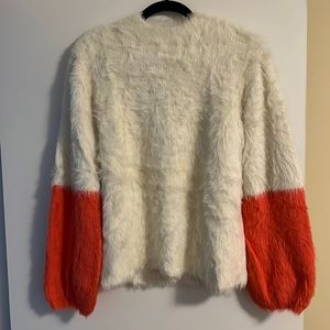 PRMA color block fuzzy sweater